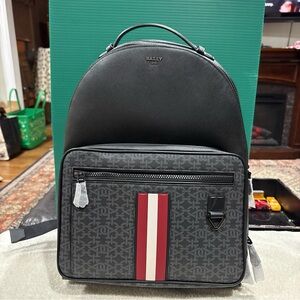 Bally Men's Black and Red Backpack